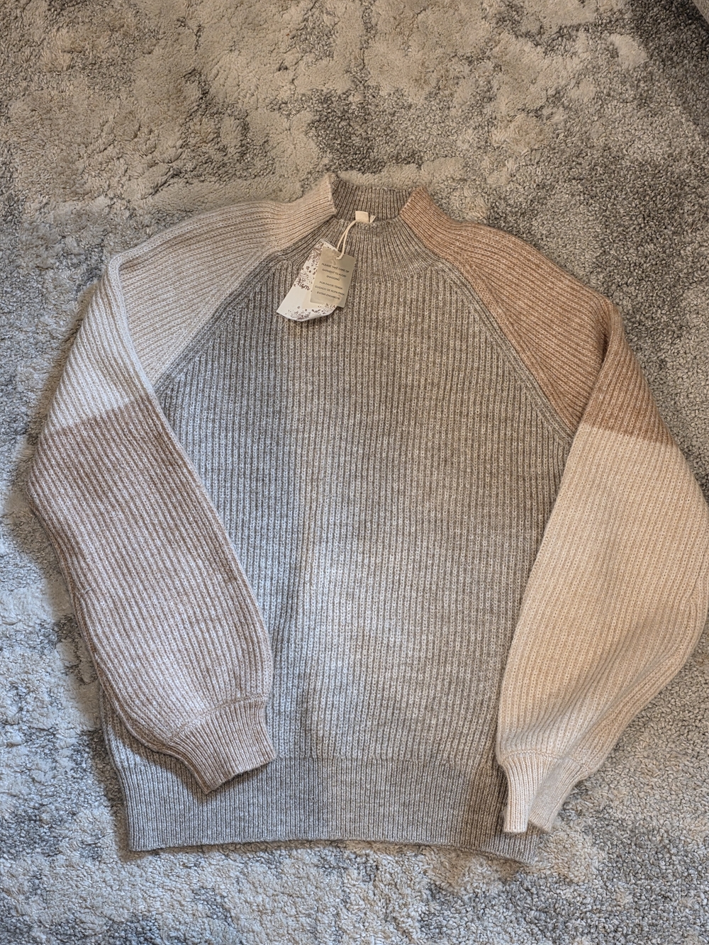 Hem & Thread Colorblock Crewneck Sweater -NWT